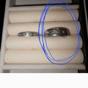 Vintage 14k White Gold Mens Wedding Band  Etched Used